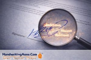 Signature analysis and graphology study showing personality traits through signature at HandwritingAone.com Bangalore
