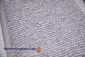 close view of messy handwritten notes difficult to read in competitive exam answer sheet